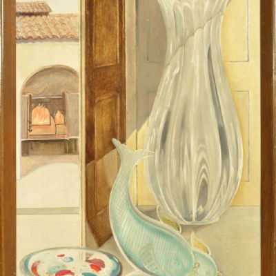 Natura morta con vasi e vetri, 1949